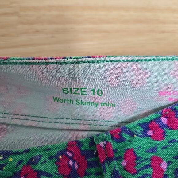 Lilly Pulitzer Women’s Size 10 Green Pink Purple Worth Skinny Mini Pants Stretch - Picture 4 of 10